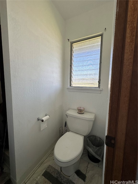 bathroom with toilet and a wealth of natural light