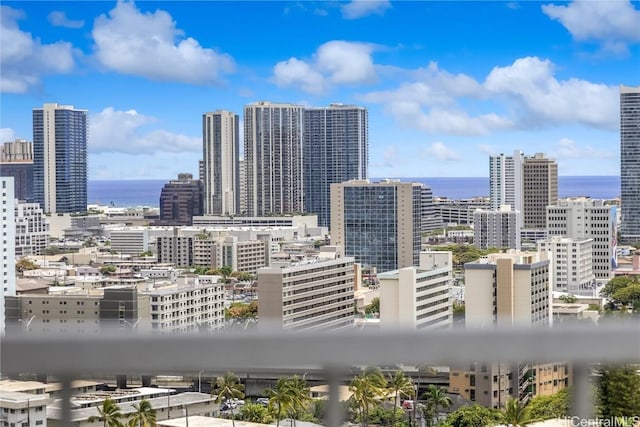 view of city with a water view