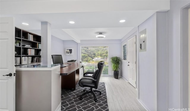 office featuring light hardwood / wood-style floors