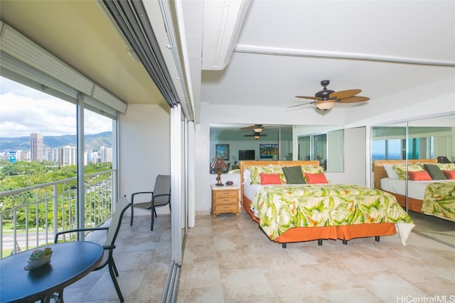 bedroom with ceiling fan