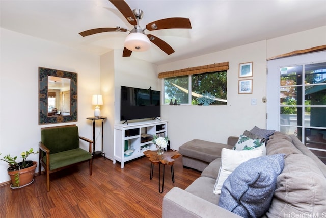 living room featuring wood-type flooring