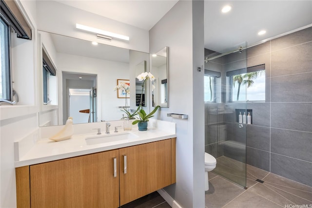 59-465 Kamehameha Hwy, Haleiwa, HI 96712 - full bath with toilet, vanity, tile patterned floors, and tiled shower