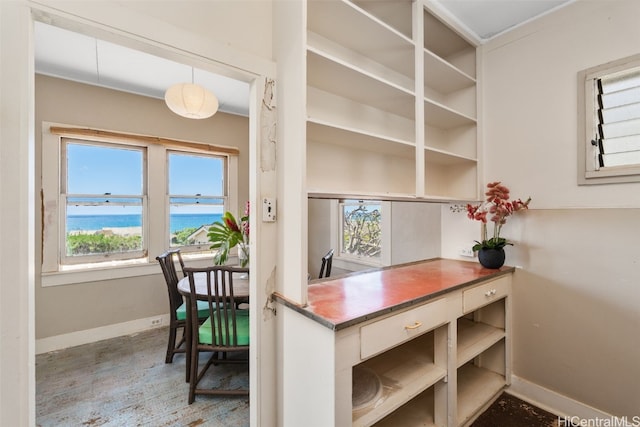 home office with a water view