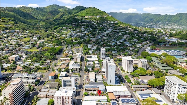 drone / aerial view with a mountain view