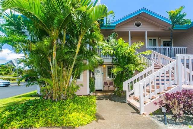 exterior space with covered porch