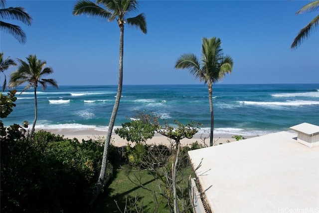 water view featuring a beach view