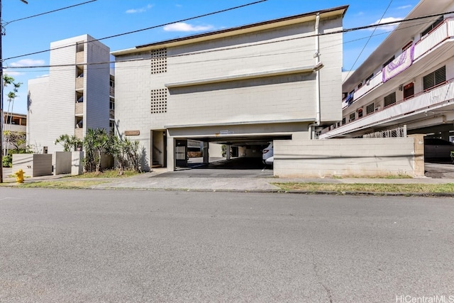 view of property featuring a garage