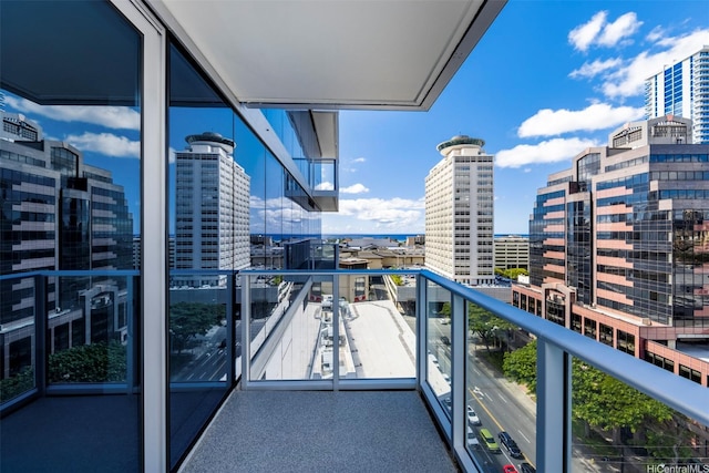 balcony with a view of city
