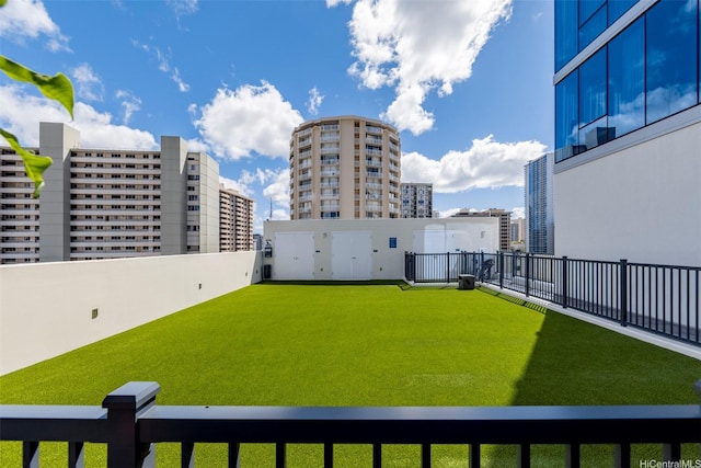 view of yard with fence