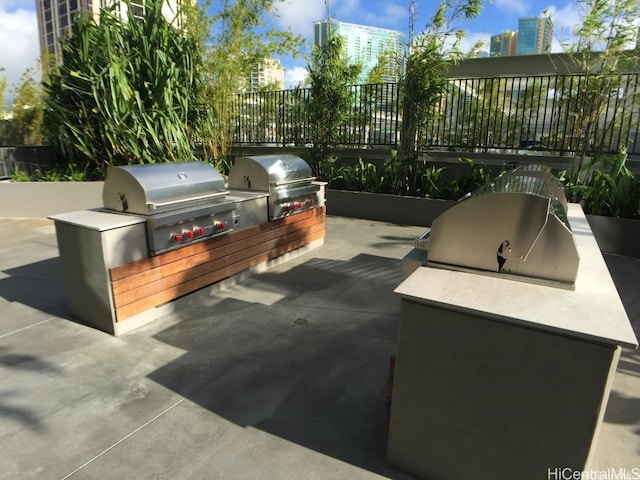 view of patio / terrace featuring a grill and area for grilling