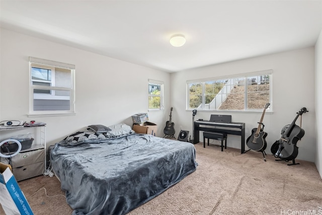 bedroom featuring carpet