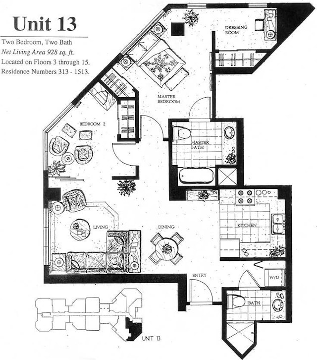 1314 Kalakaua Ave Unit 413, Honolulu, HI 96826 - view of floor plan / room layout