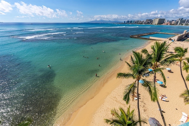 2877 Kalakaua Ave Unit 503/504, Honolulu, HI 96815 - water view featuring nearby beach