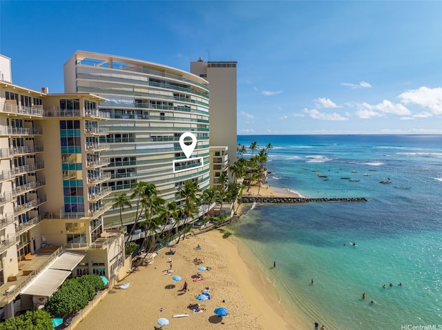 2877 Kalakaua Ave Unit 503/504, Honolulu, HI 96815 - water view with local beach