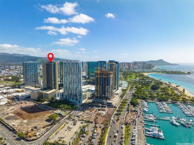 987 Queen St Unit 508, Honolulu, HI 96814 - view of urban area featuring a water and mountain view and a marina