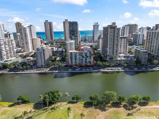 view of city featuring a water view