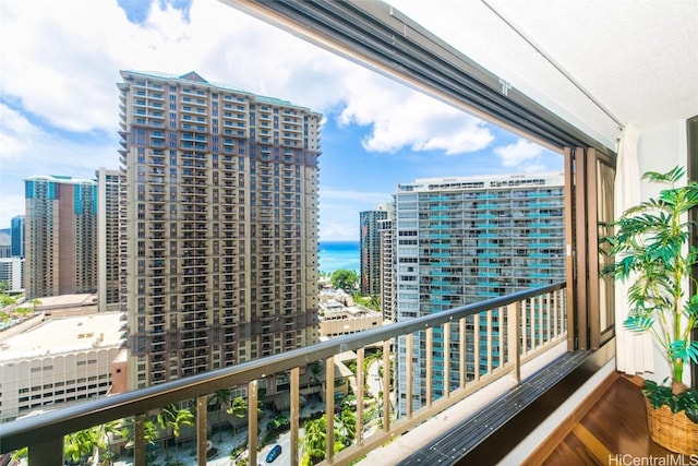 balcony with a water view