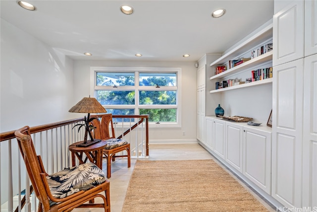 living area with light wood-type flooring