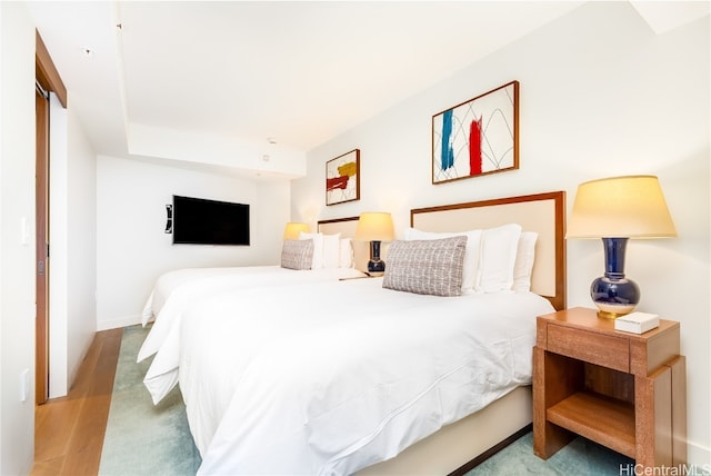 bedroom featuring light hardwood / wood-style flooring