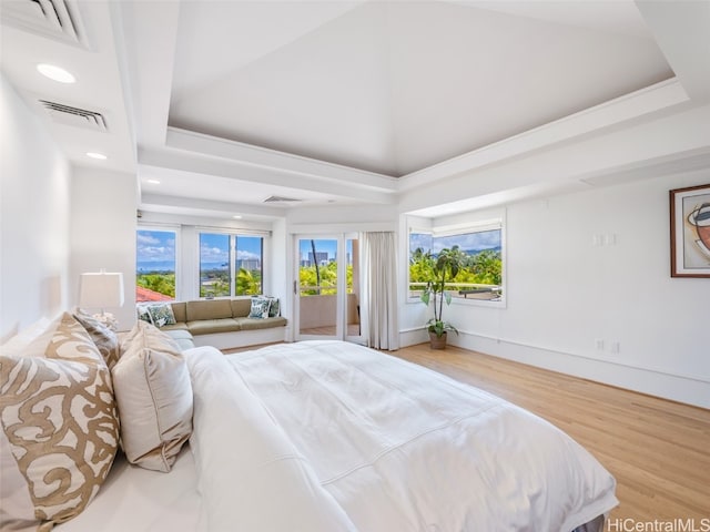 bedroom featuring light wood-type flooring