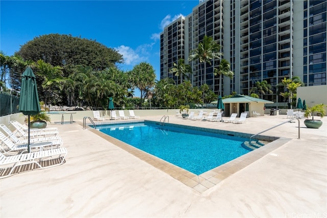 view of pool with a patio