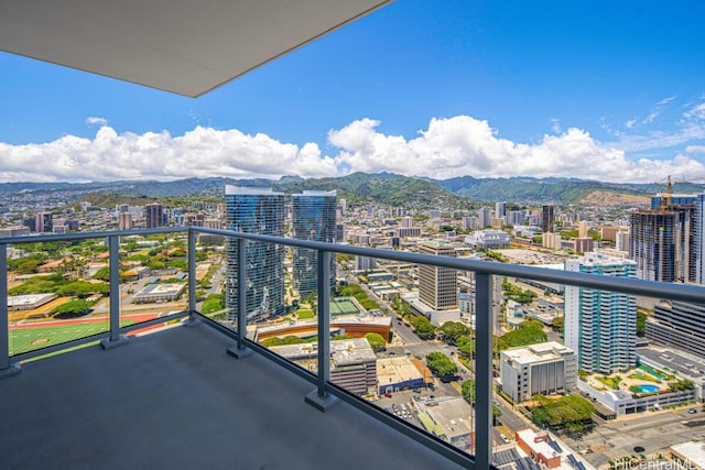 balcony with a mountain view