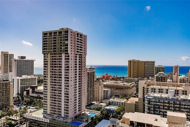 city view featuring a water view