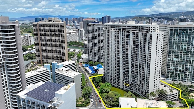 bird's eye view featuring a mountain view