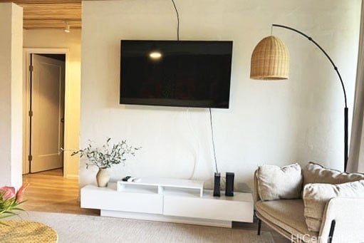 living room featuring light hardwood / wood-style flooring