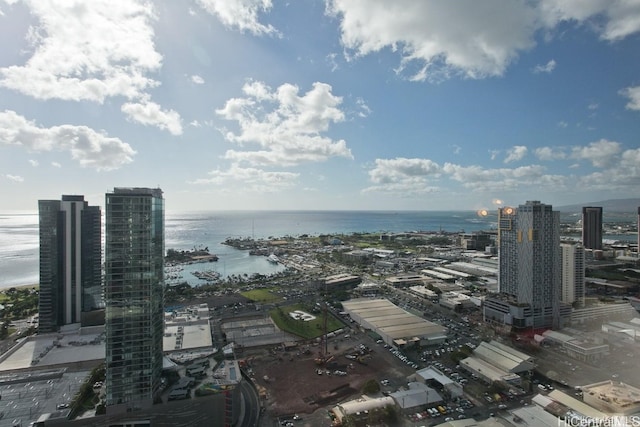 view of city featuring a water view