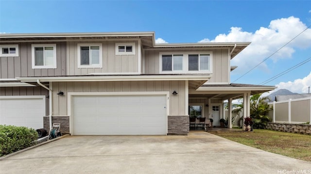 view of front of home with a garage