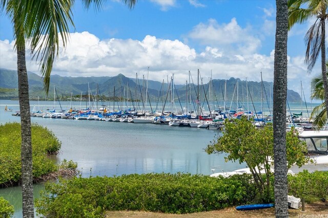44-519 Kaneohe Bay Dr, Kaneohe, HI 96744 - water view with a mountainous background and numerous boat docks