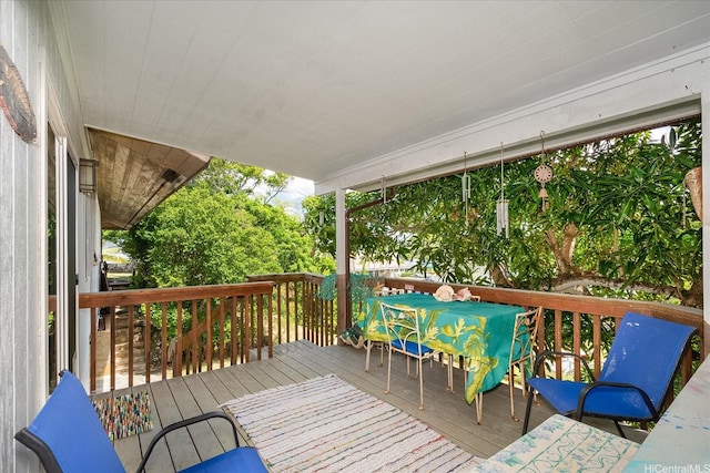 44-519 Kaneohe Bay Dr, Kaneohe, HI 96744 - wooden deck featuring outdoor dining space