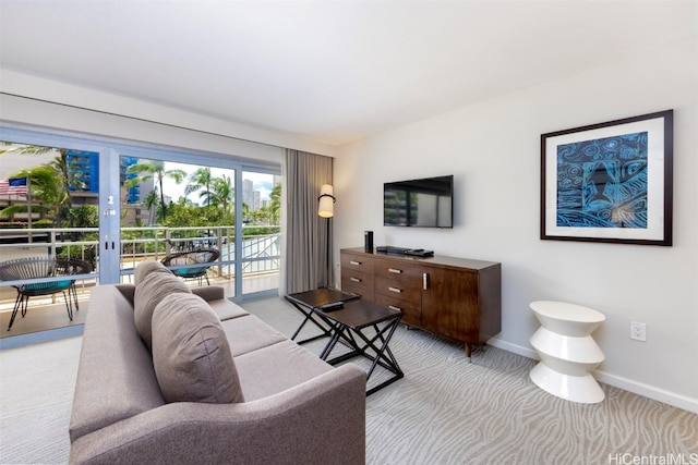 view of carpeted living room