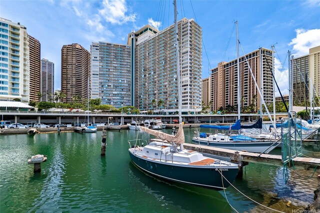 1777 Ala Moana Blvd Unit 207, Honolulu, HI 96815 - dock featuring a water view and a view of city