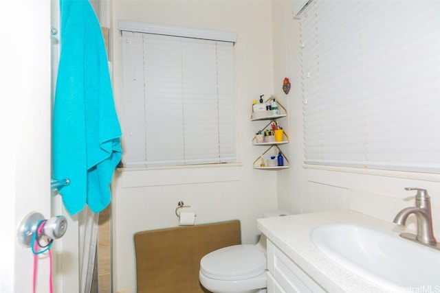 bathroom with vanity and toilet