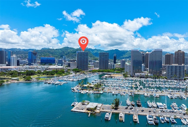 1600 Ala Moana Blvd Unit 3702, Honolulu, HI 96815 - bird's eye view featuring a water view and a view of city
