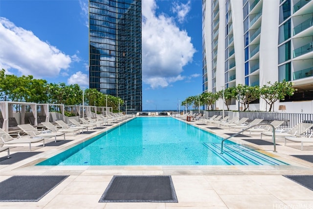 view of pool with a patio