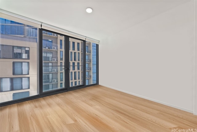 spare room featuring wood-type flooring