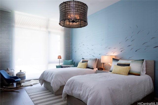 bedroom featuring hardwood / wood-style floors