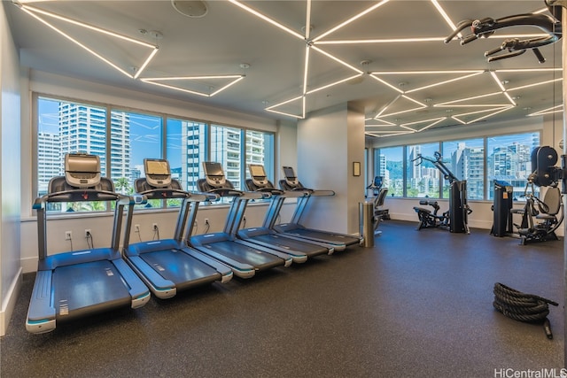 gym featuring plenty of natural light