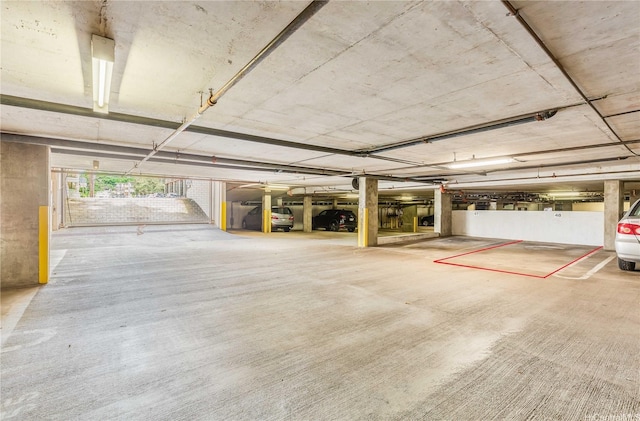 view of parking garage
