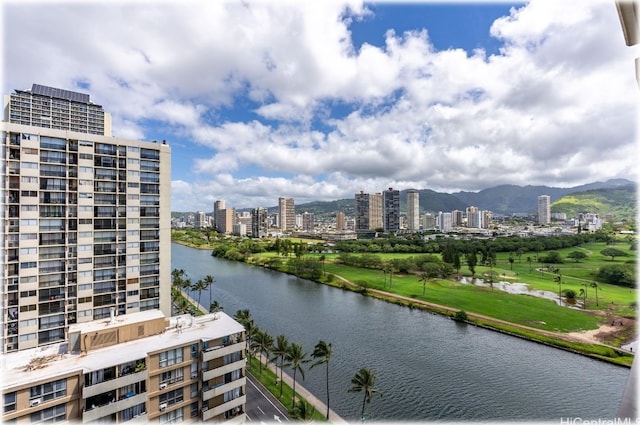 property view of water with a mountain view