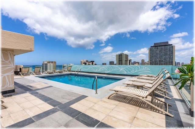 view of pool with a patio area