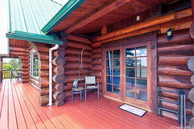16-1125 Poouli Rd, Kurtistown, HI 96760 - wooden deck featuring french doors