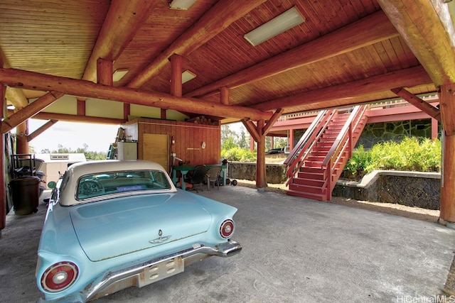 view of garage