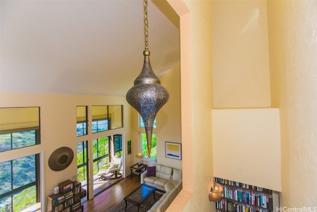 interior space with hardwood / wood-style floors