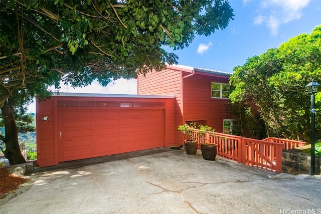 view of garage