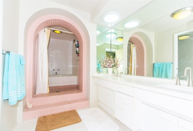 bathroom featuring vanity and tile patterned floors