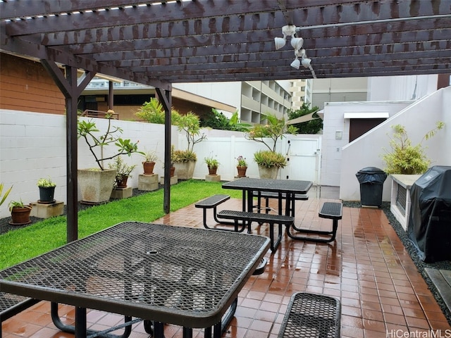 view of patio with grilling area